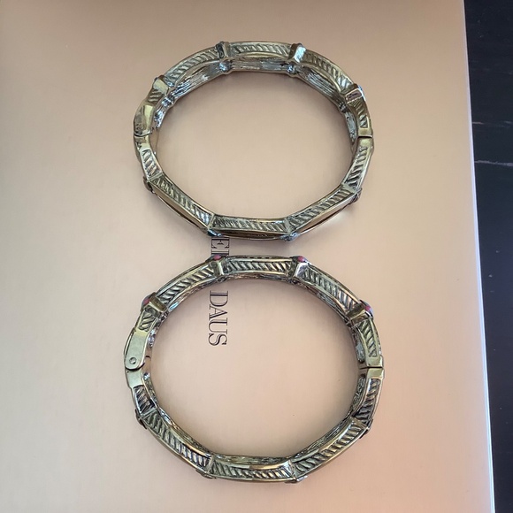 Heidi Daus Set Crystal Bangle Bracelets SZ M - Picture 9 of 16